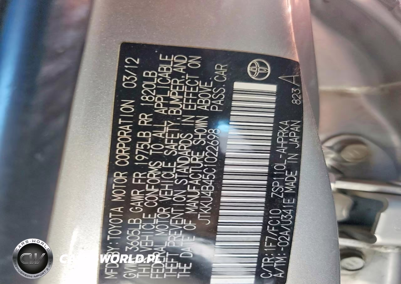2012 Scion Xd Base VIN:JTKKU4B45C1022698 - 13