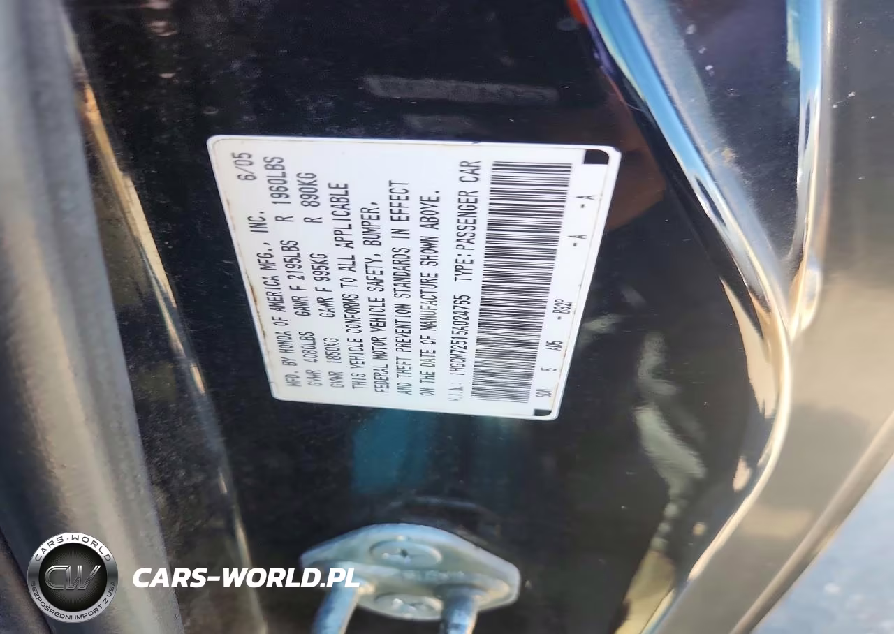 2005 Honda Accord Lx VIN:1HGCM72515A024765 - 12