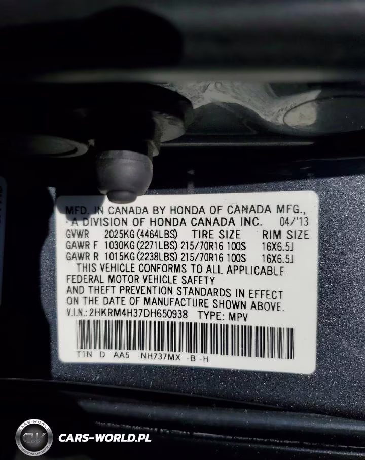 2013 Honda Cr-V Lx VIN:2HKRM4H37DH650938 - 14