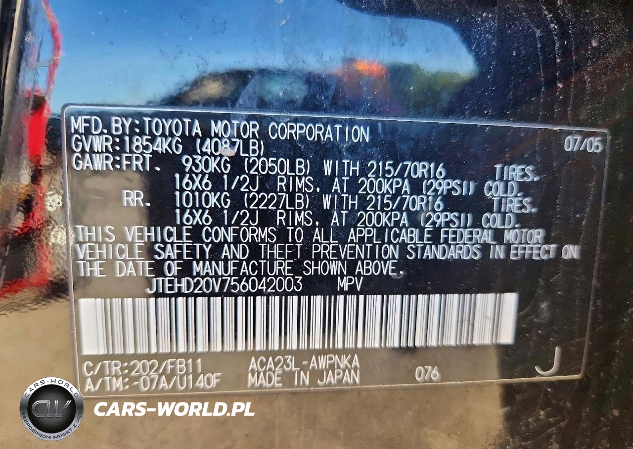 2005 Toyota Rav4 Base VIN:JTEHD20V756042003 - 13