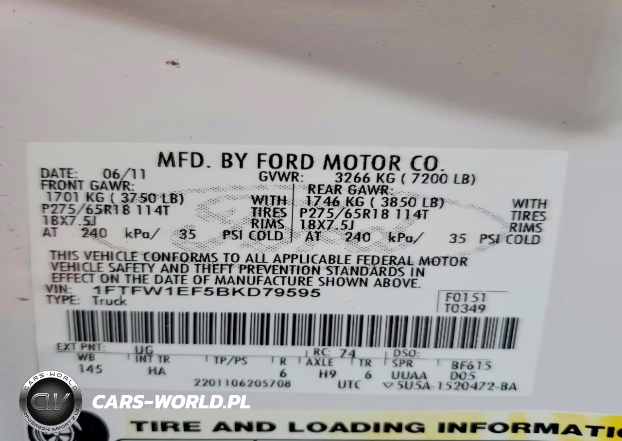 2011 Ford F150 Supercrew VIN:1FTFW1EF5BKD79595 - 12