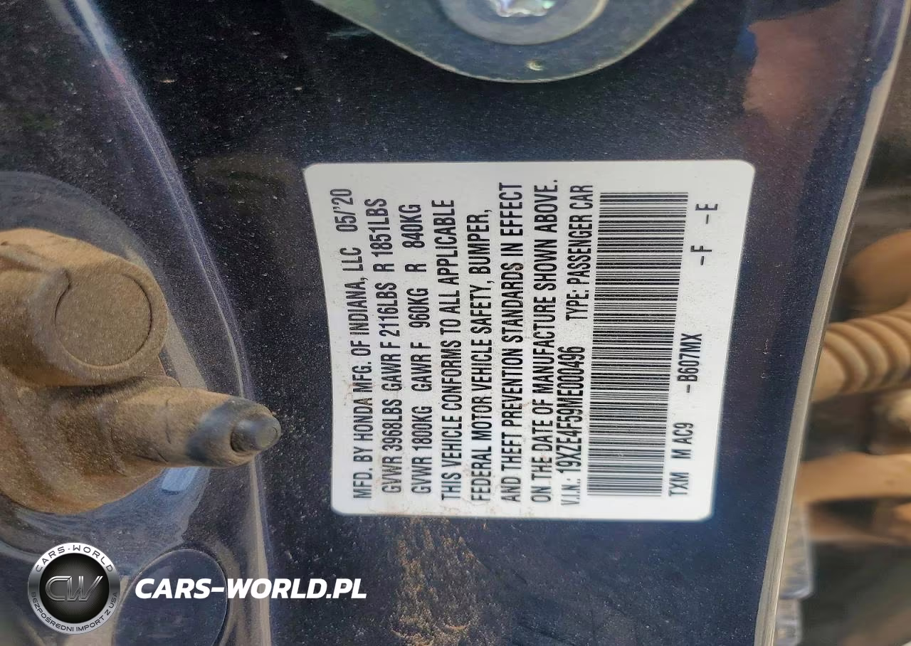 2021 Honda Insight VIN:19XZE4F59ME000496 - 12