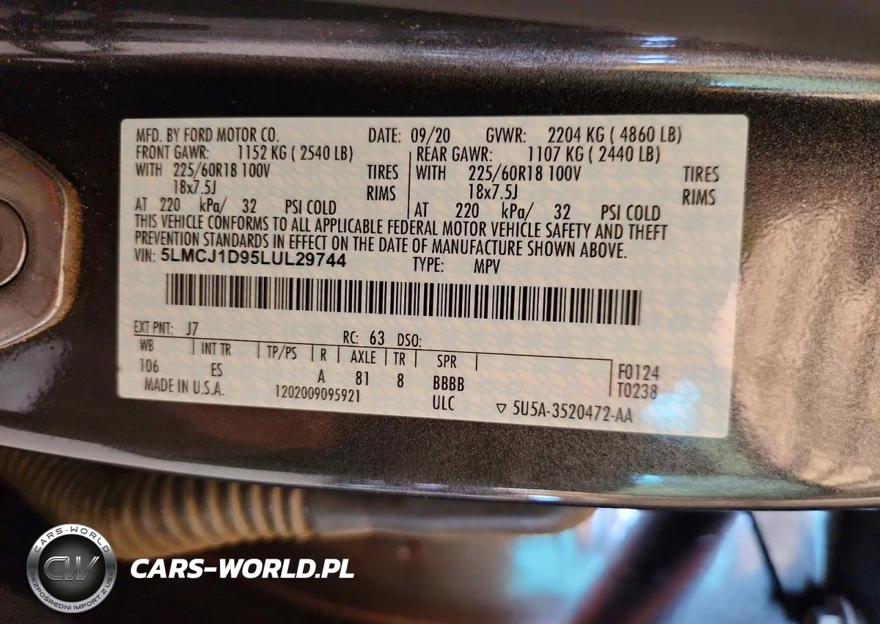 2020 Lincoln Corsair VIN:5LMCJ1D95LUL29744 - 13