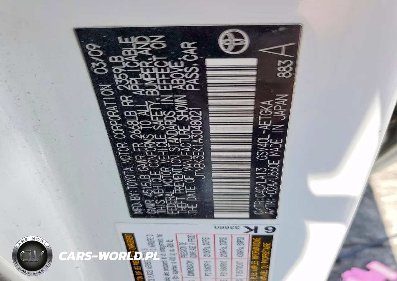 2010 Toyota Camry Xle V6 VIN:JTNBK3EK1A3048021 - 12