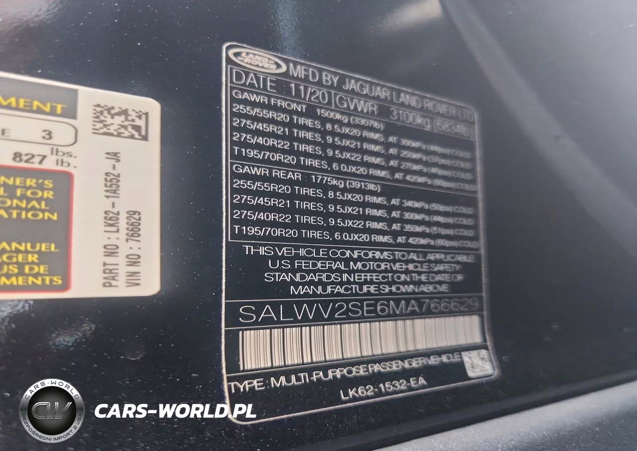 2021 Land Rover Range Rover Sport P525 Autobiography VIN:SALWV2SE6MA766629 - 13