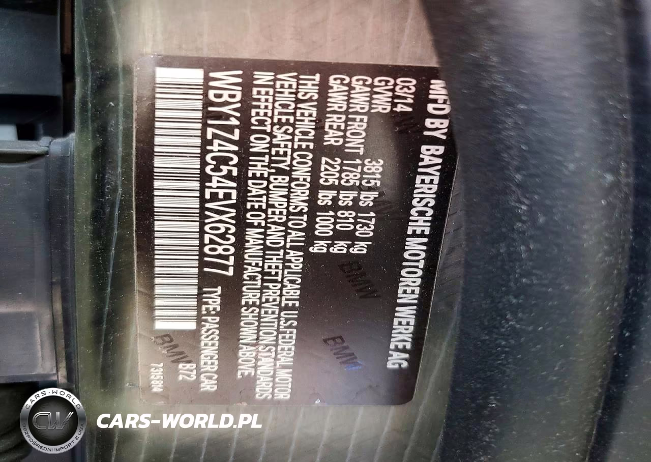 2014 BMW I3 BASE W-RANGE EXTENDER VIN:WBY1Z4C54EVX62877 - 12