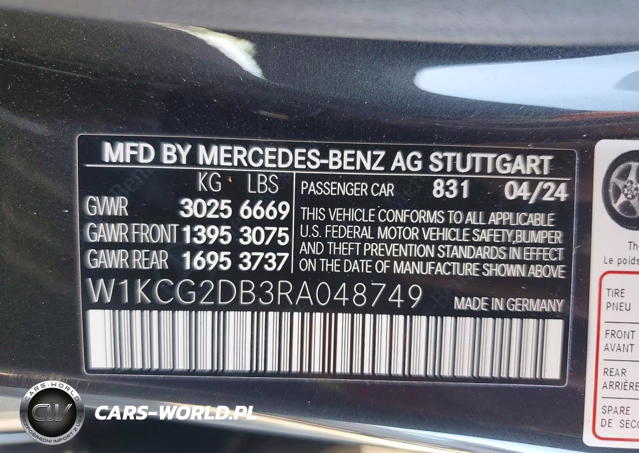 2024 Mercedes-Benz Eqs Sedan 450+ VIN:W1KCG2DB3RA048749 - 12