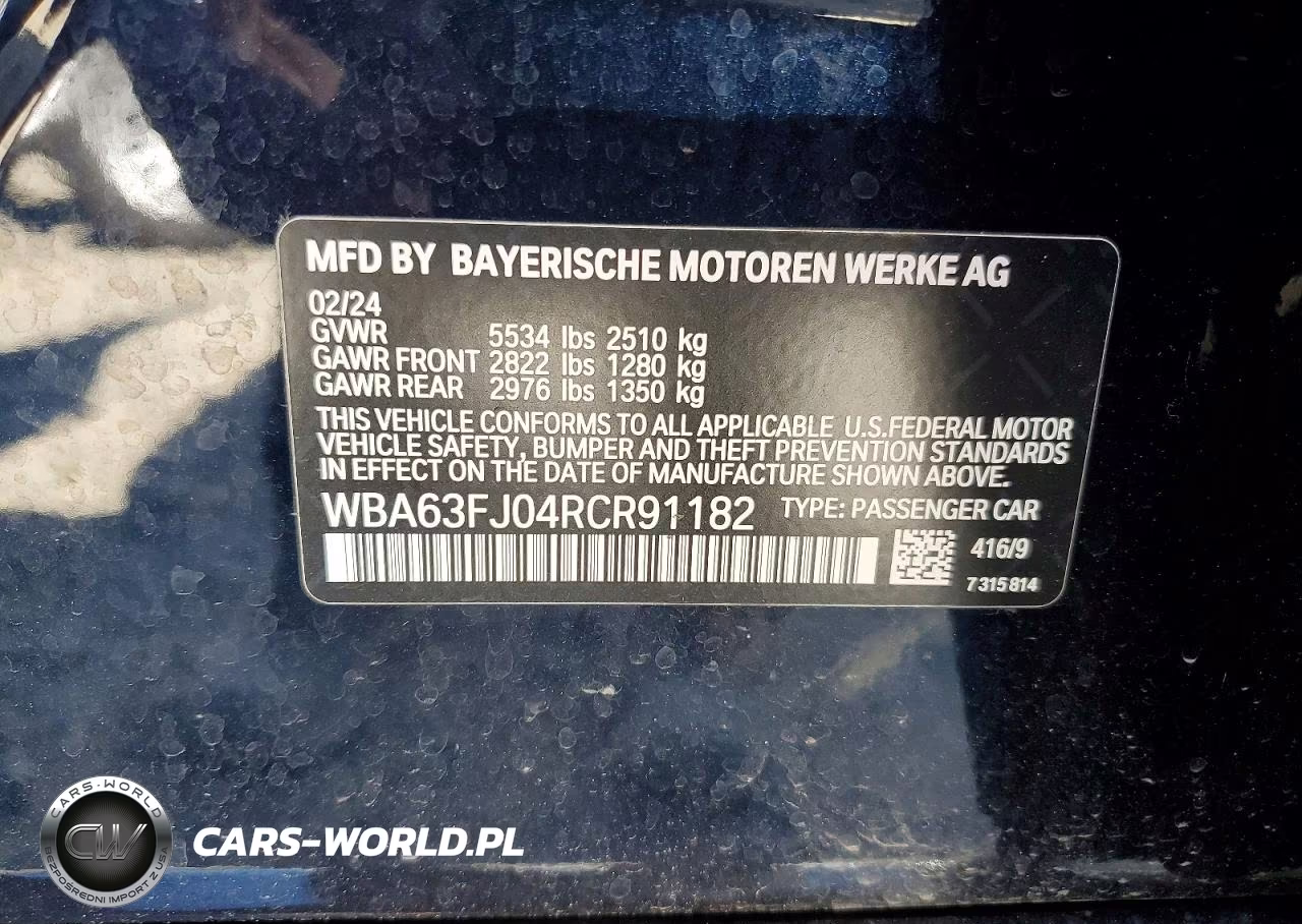 2024 BMW 540 Xi VIN:WBA63FJ04RCR91182 - 13