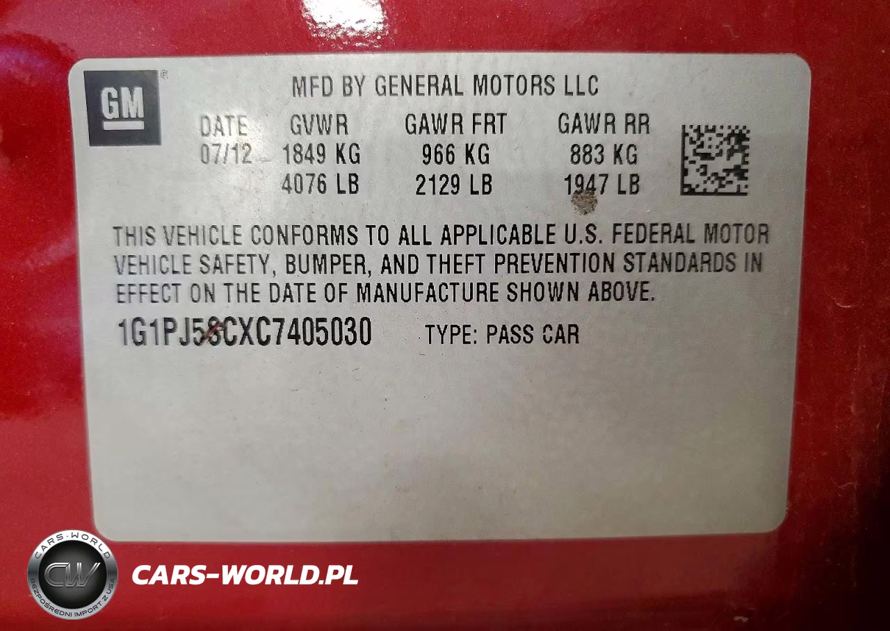 2012 Chevrolet Cruze Eco VIN:1G1PJ5SCXC7405030 - 12