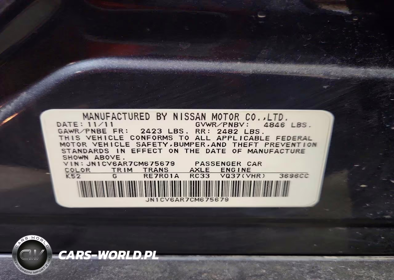 2012 Infiniti G37 Sedan X VIN:JN1CV6AR7CM675679 - 12