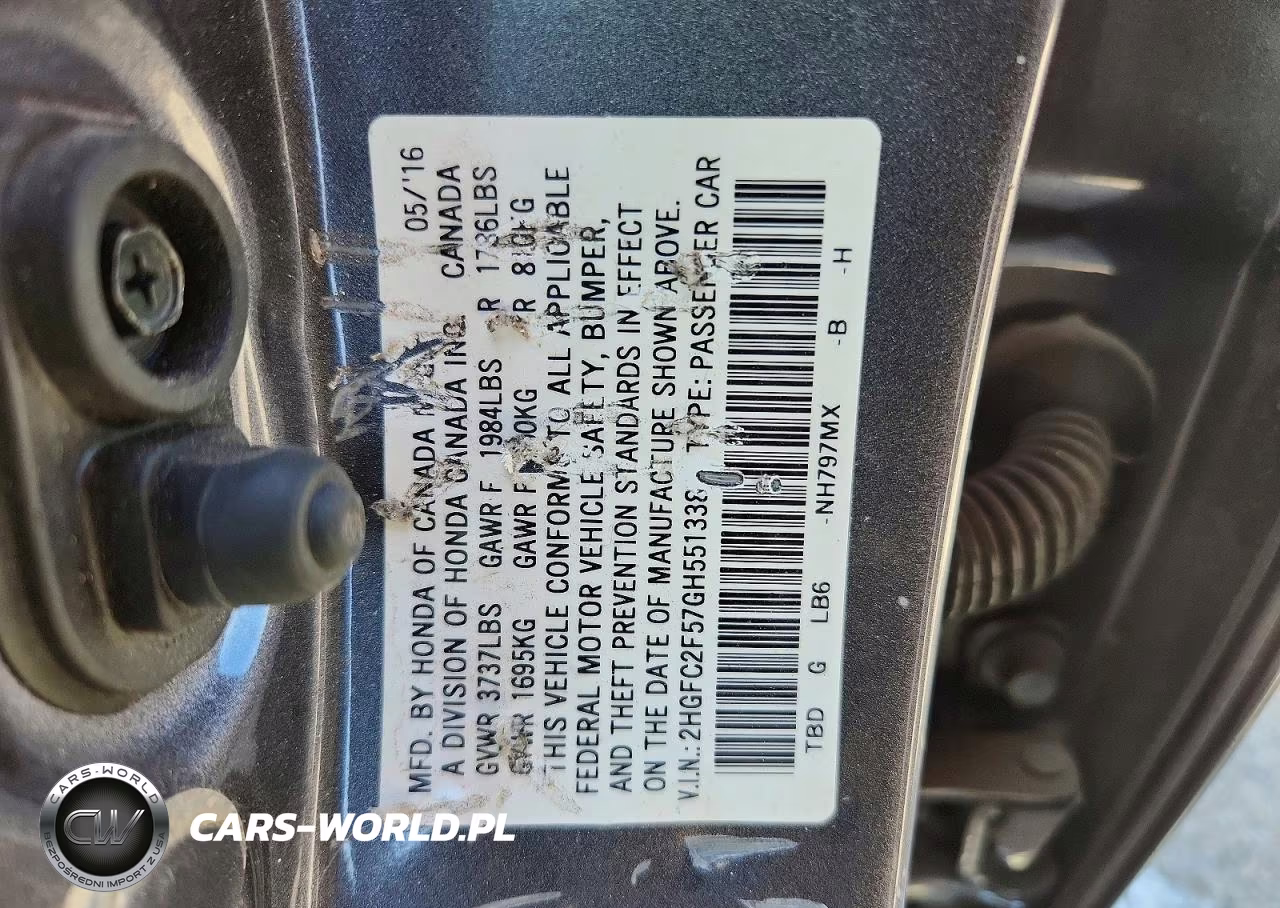 2016 Honda Civic Lx VIN:2HGFC2F57GH551338 - 12
