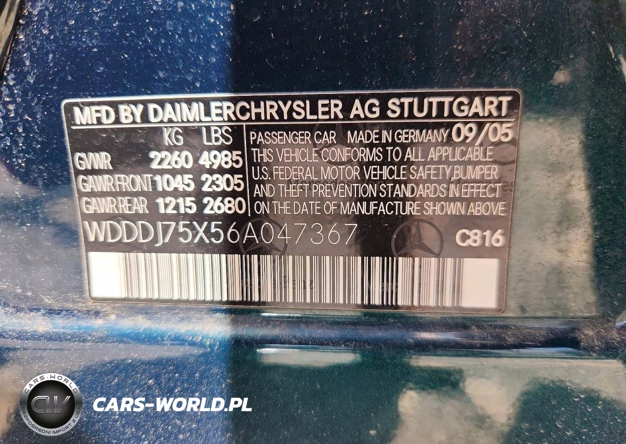 2006 Mercedes-Benz Cls 500C VIN:WDDDJ75X56A047367 - 13