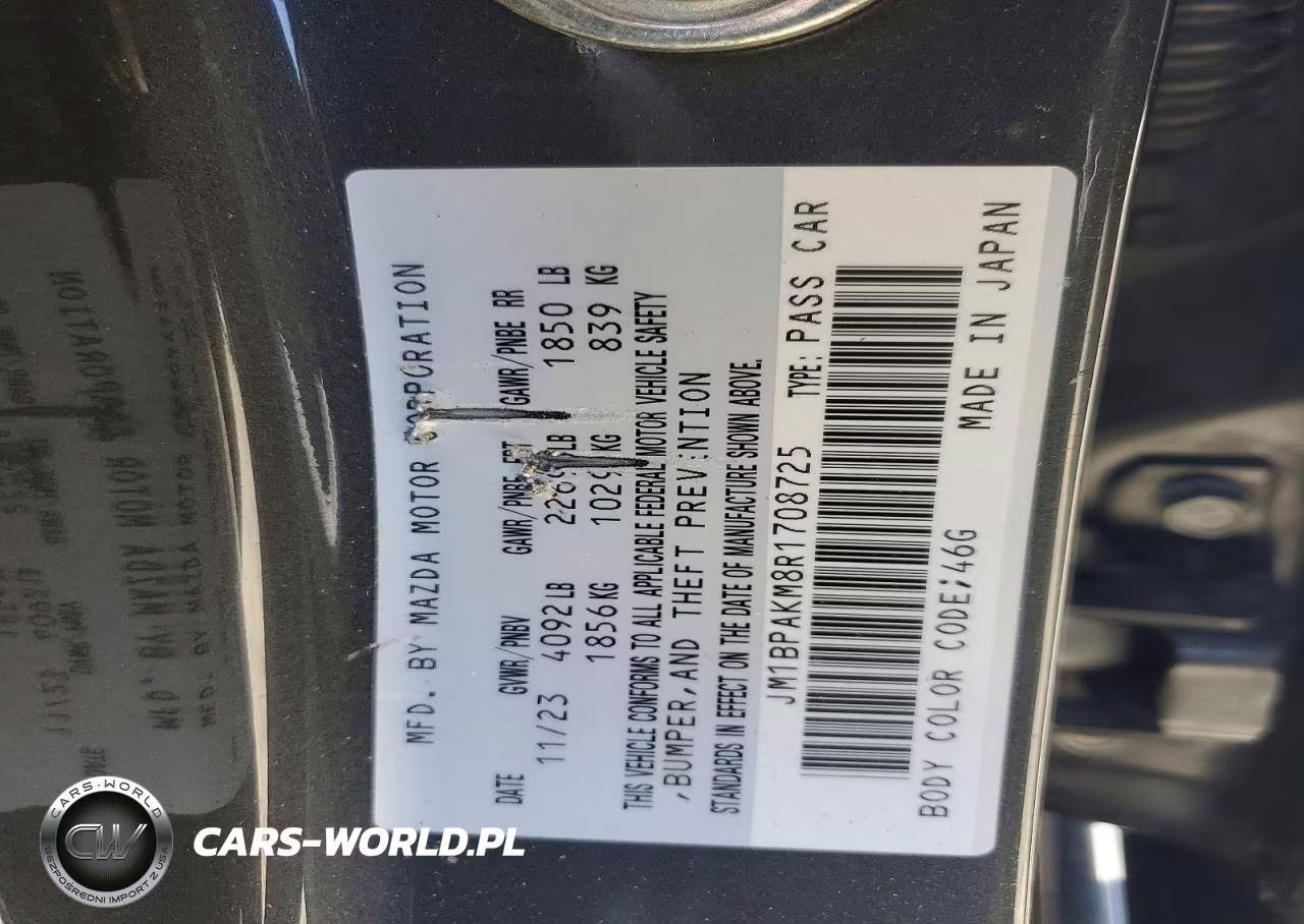 2024 Mazda 3 Select Sport VIN:JM1BPAKM8R1708725 - 13