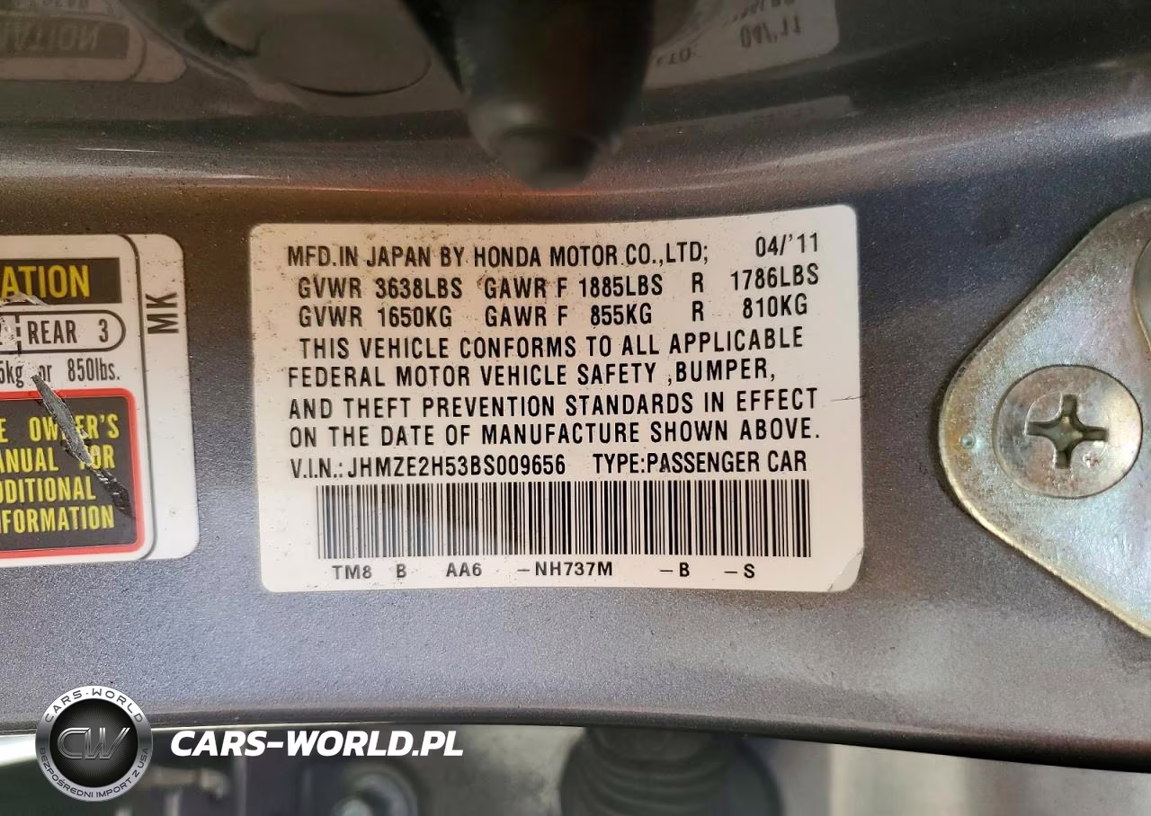 2011 Honda Insight Lx VIN:JHMZE2H53BS009656 - 13