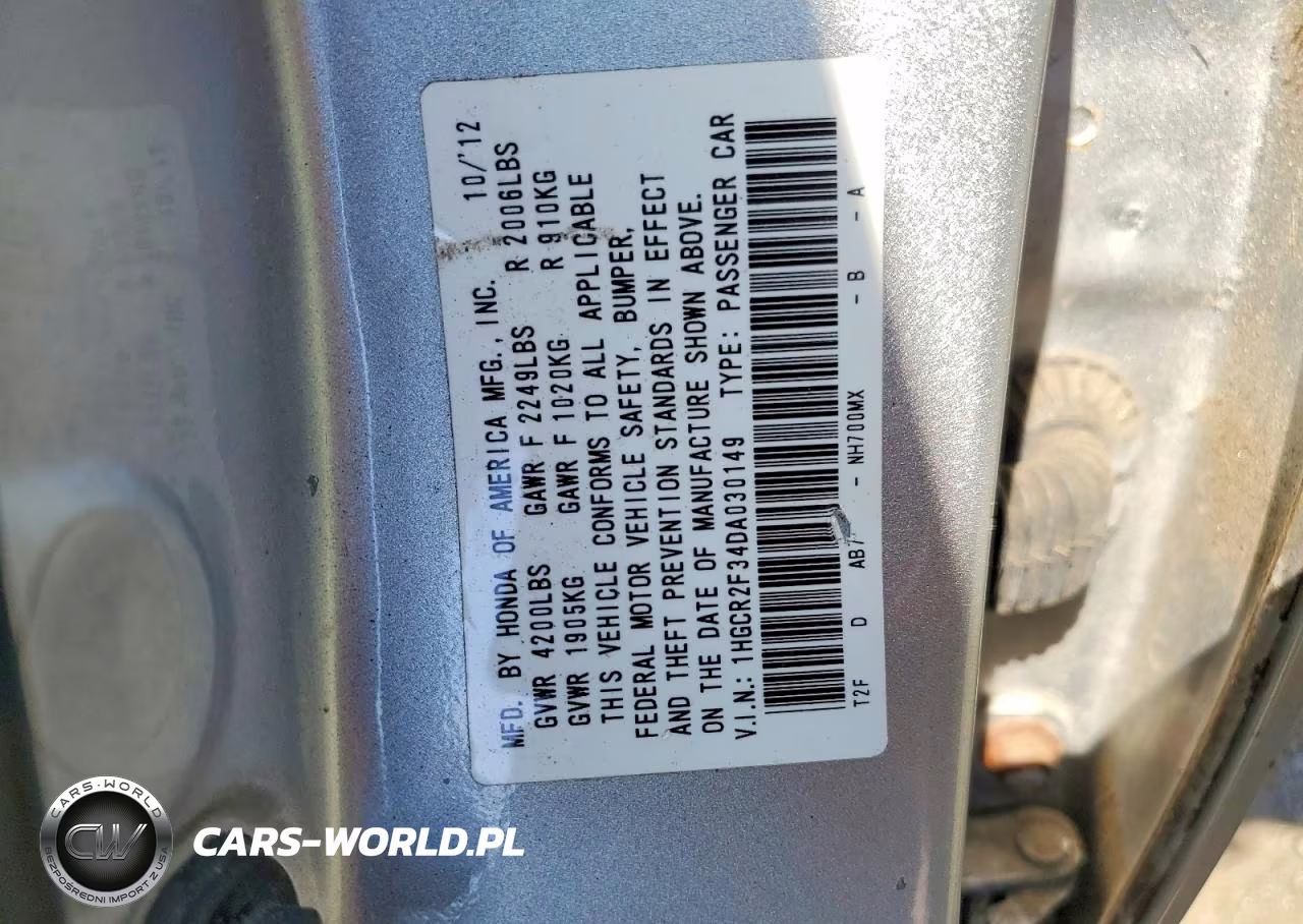 2013 Honda Accord Lx VIN:1HGCR2F34DA030149 - 12