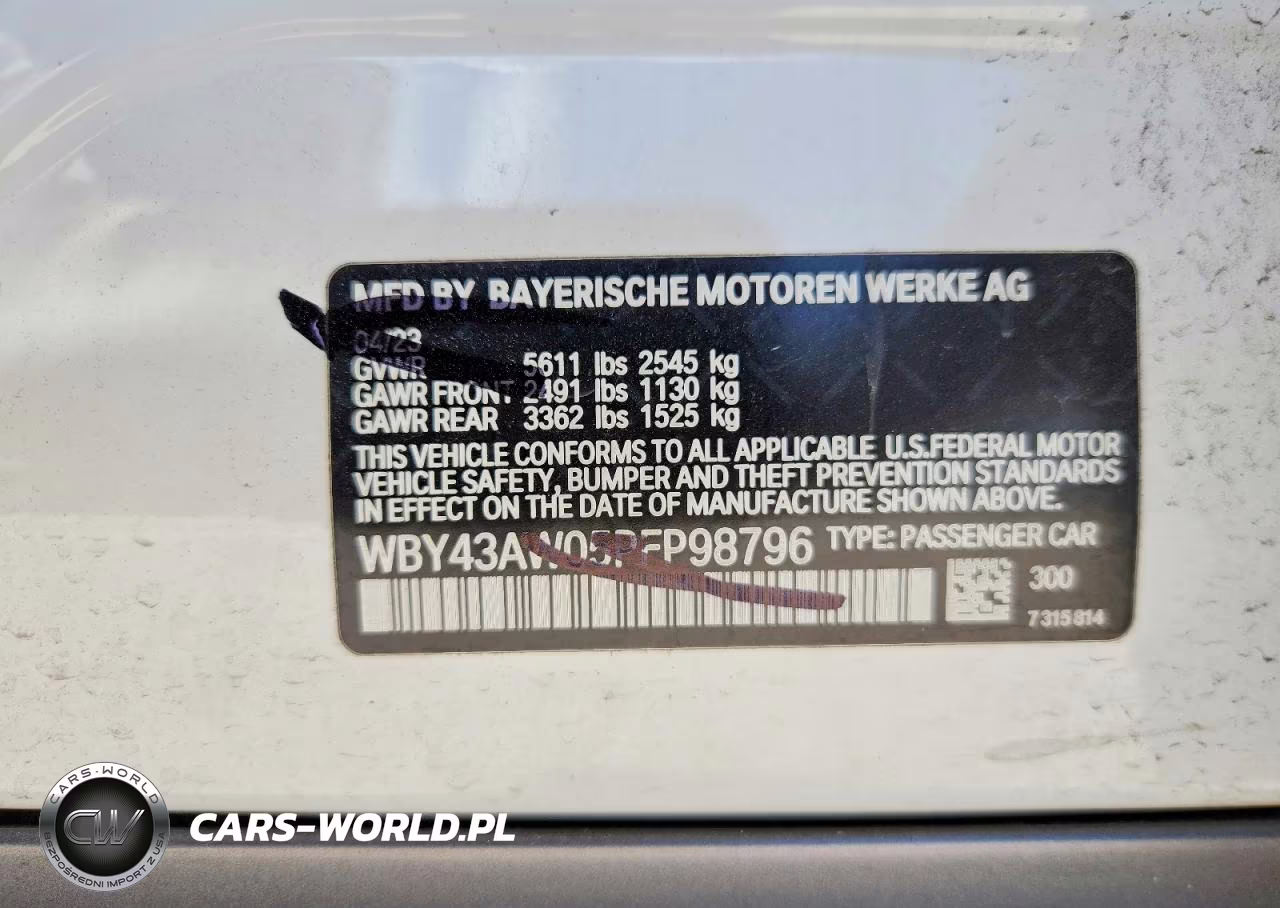 2023 BMW I4 Edrive 35 VIN:WBY43AW05PFP98796 - 12