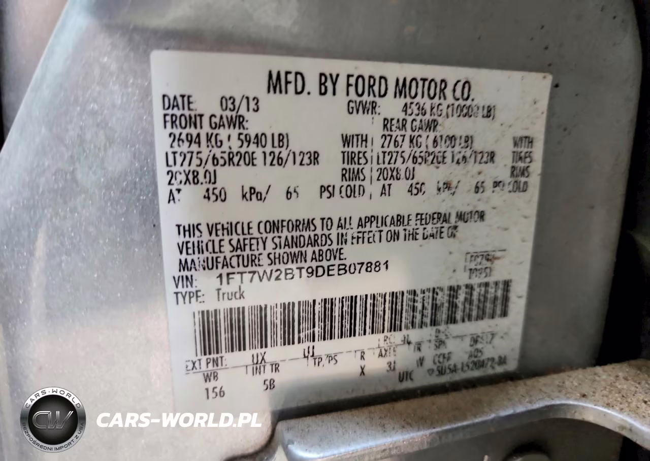 2013 Ford F250 Super Duty VIN:1FT7W2BT9DEB07881 - 12