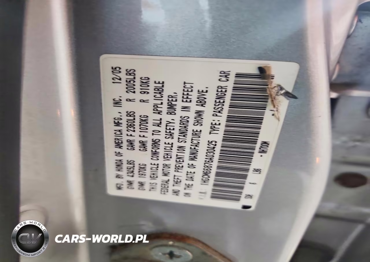 2006 Hond Accord VIN:1HGCM66876A030425 - 12