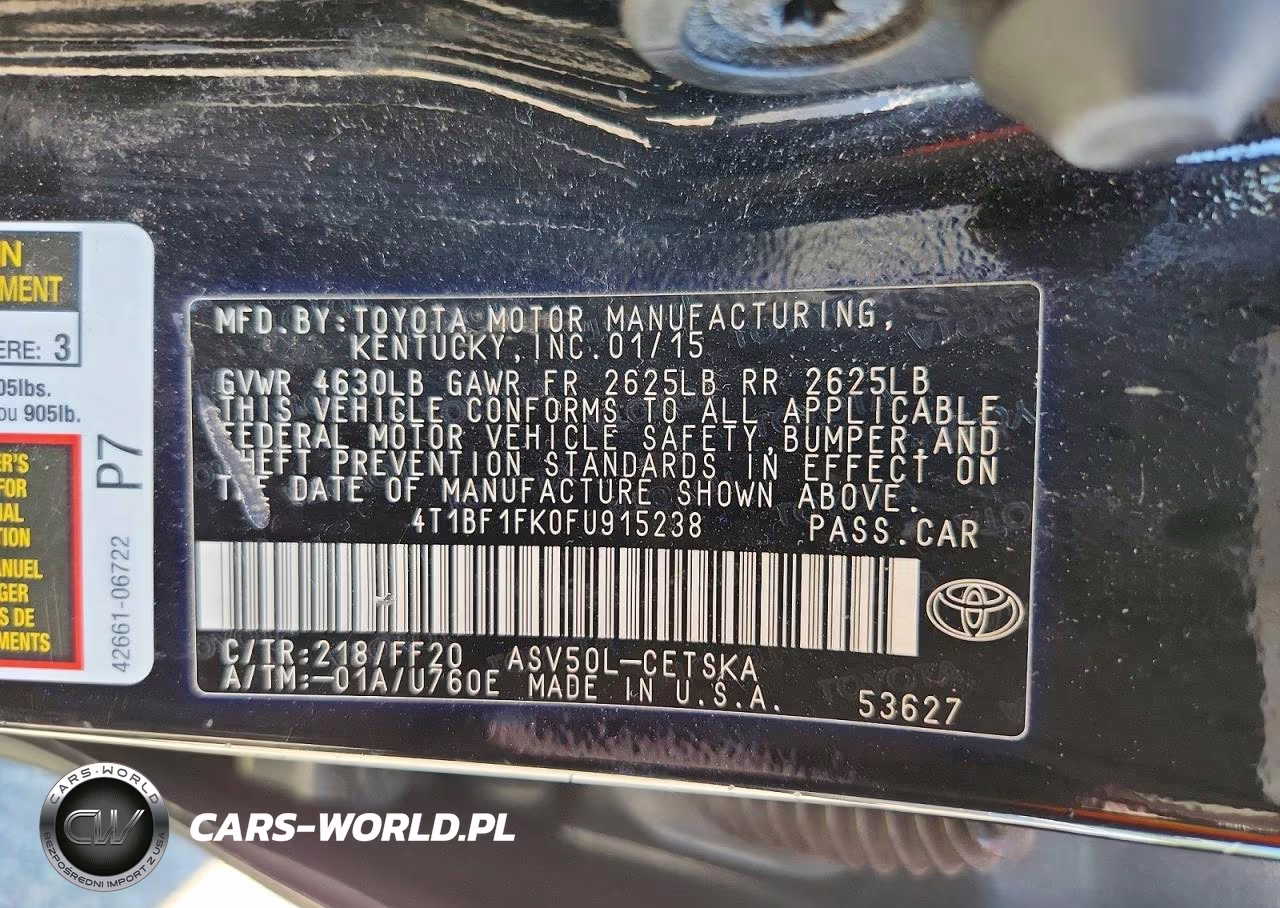 2015 Toyota Camry Se VIN:4T1BF1FK0FU915238 - 12