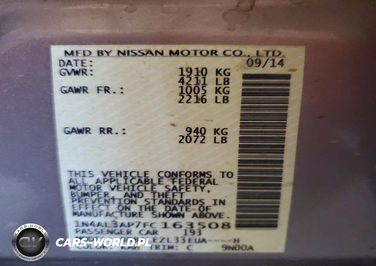 2015 Nissan Altima 2.5 S VIN:1N4AL3AP7FC163508 - 12