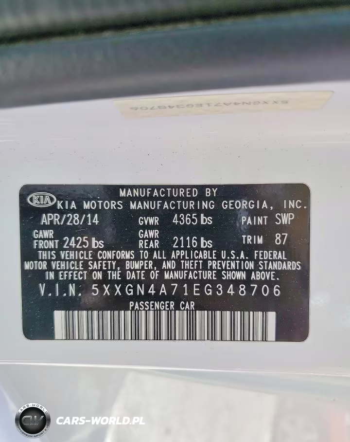 2014 Kia Optima Ex VIN:5XXGN4A71EG348706 - 12