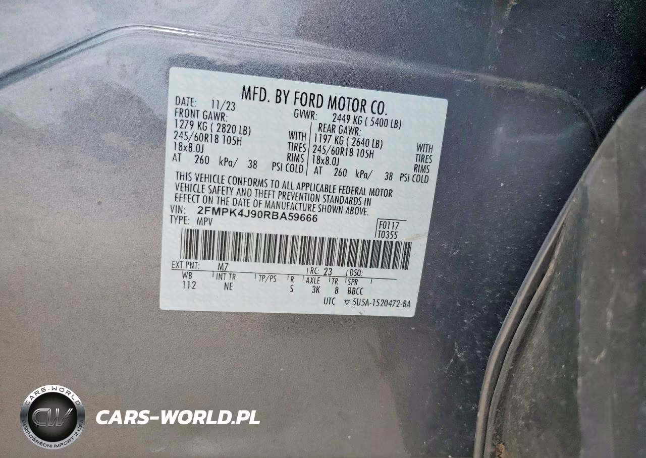 2024 Ford Edge Sel VIN:2FMPK4J90RBA59666 - 12
