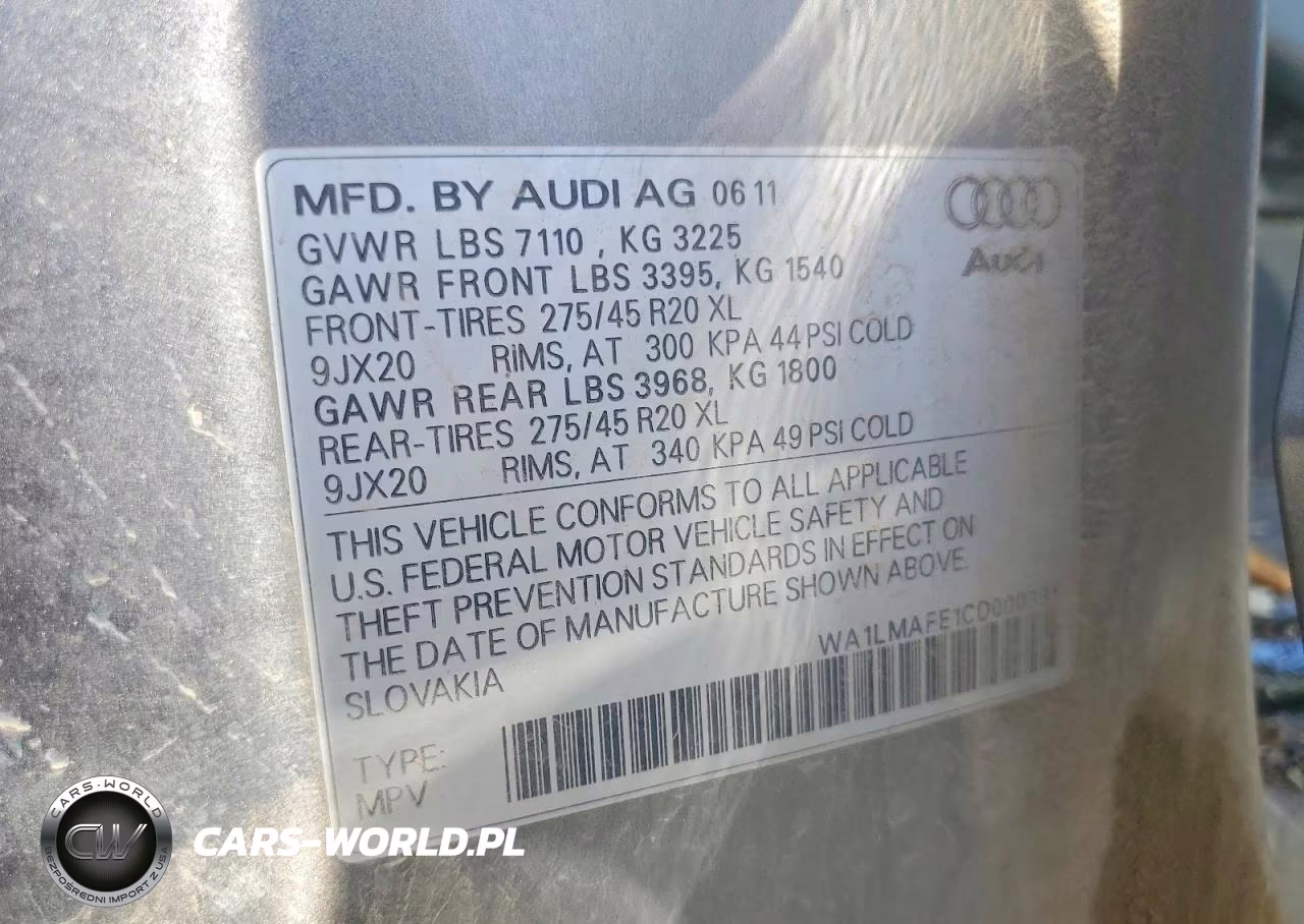 2012 Audi Q7 Premium Plus VIN:WA1LMAFE1CD000381 - 13
