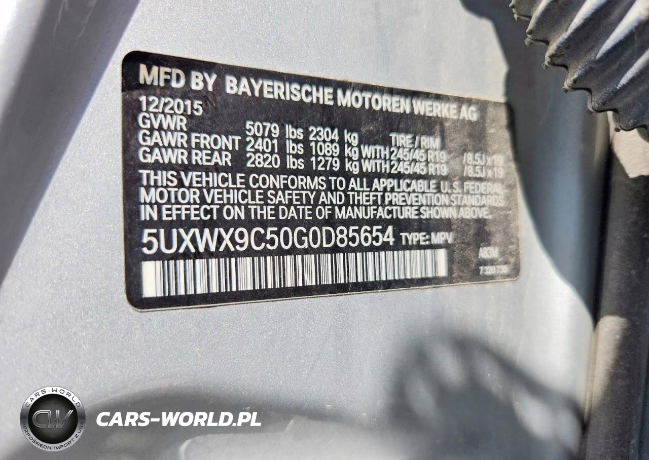 2016 BMW X3 xDrive28I VIN:5UXWX9C50G0D85654 - 13