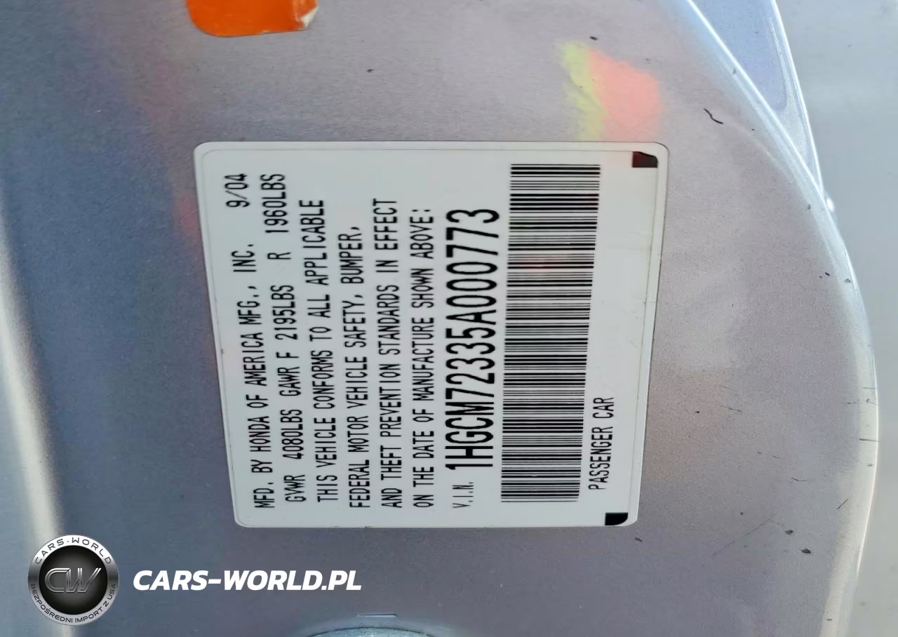 2005 Honda Accord Lx VIN:1HGCM72335A000773 - 12