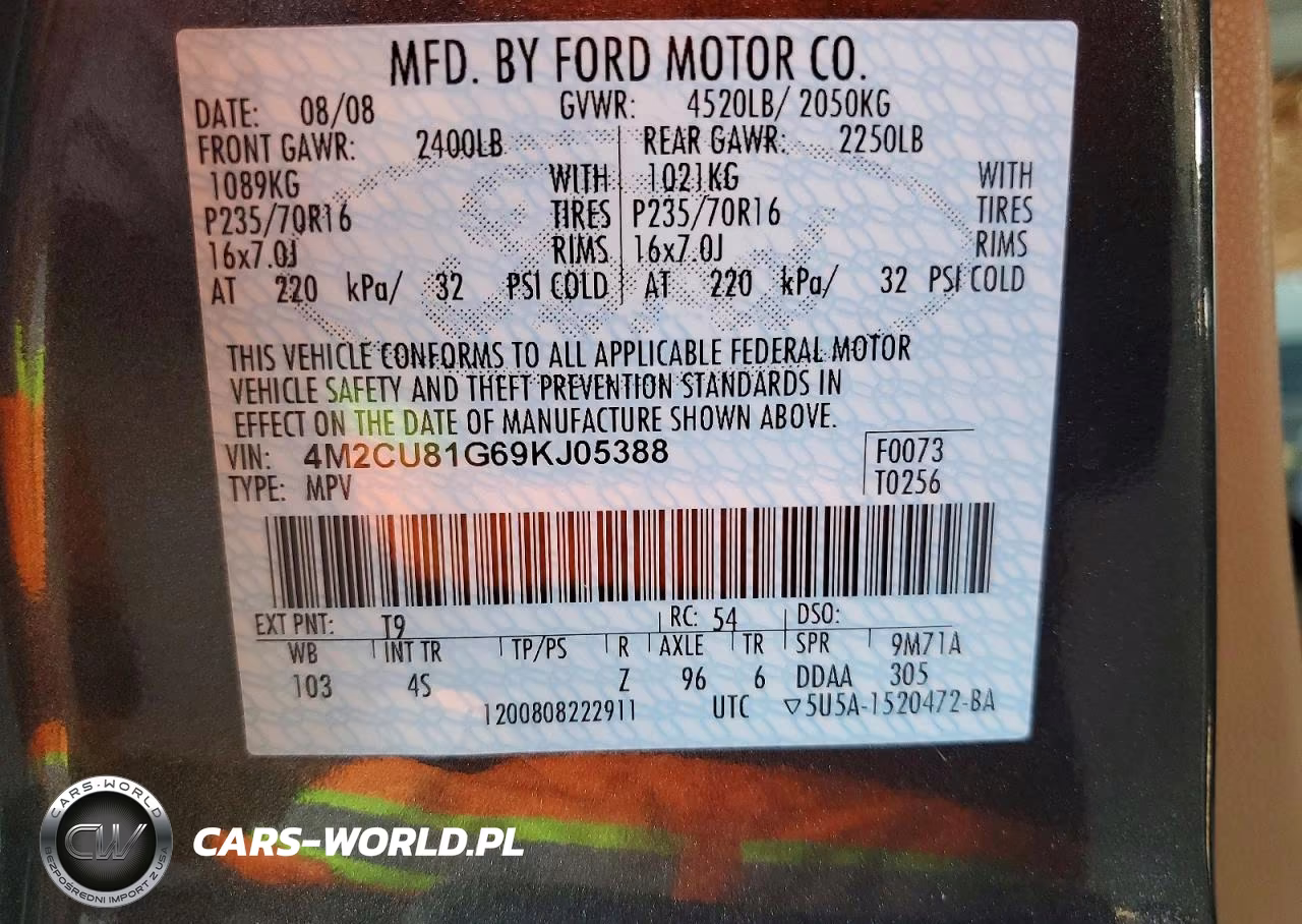 2009 Mercury Mariner VIN:4M2CU81G69KJ05388 - 12