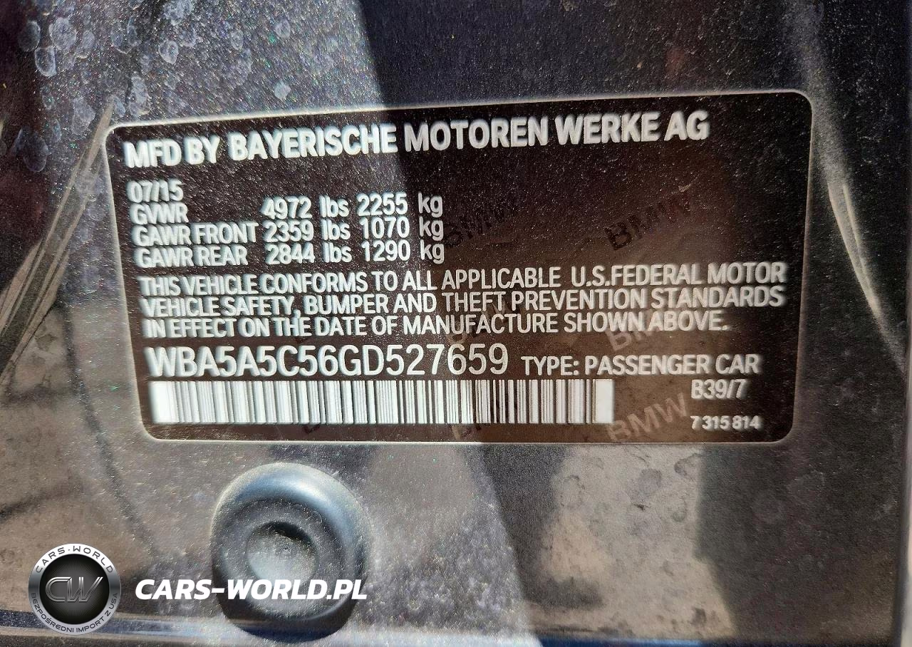 2016 BMW 528 I VIN:WBA5A5C56GD527659 - 12