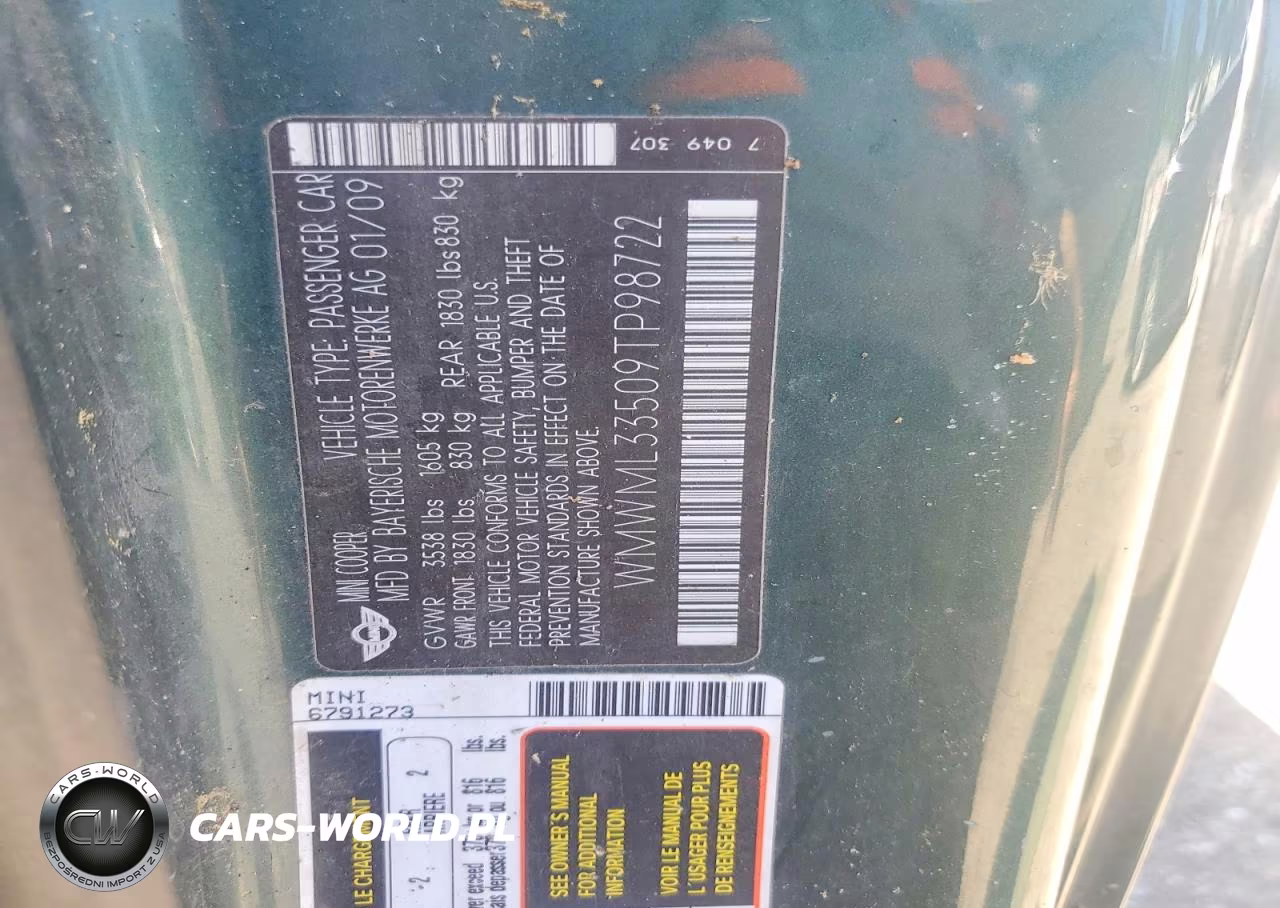 2009 Mini Cooper Clubman VIN:WMWML33509TP98722 - 13