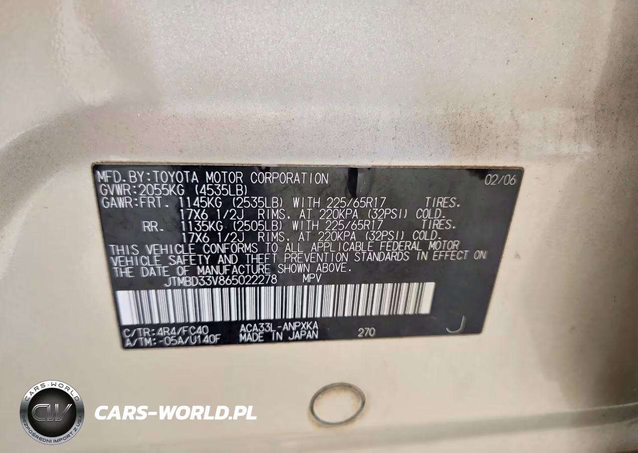 2006 Toyota Rav4 Base VIN:JTMBD33V865022278 - 13