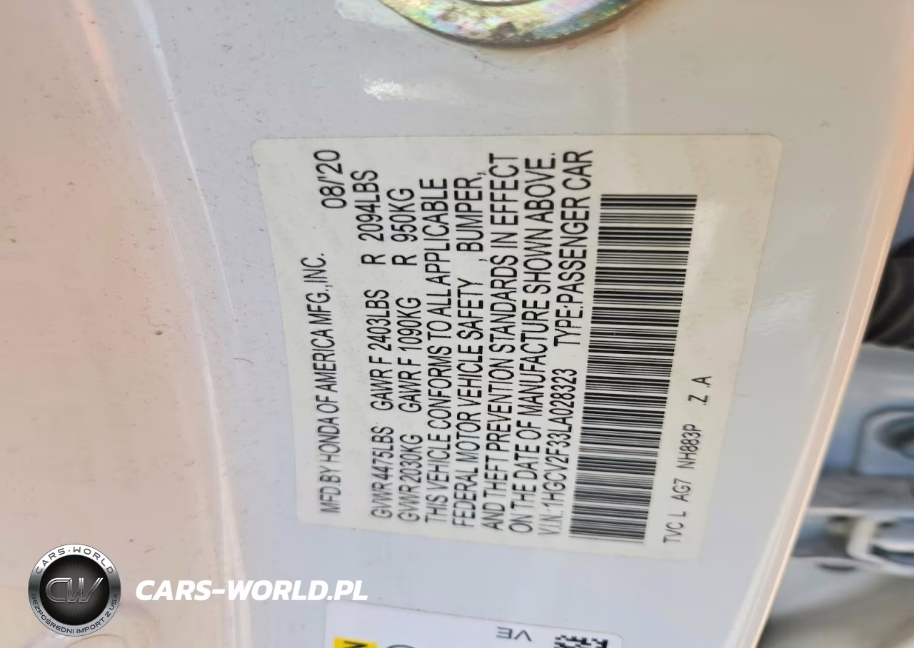 2020 Honda Accord Sport VIN:1HGCV2F33LA028323 - 12