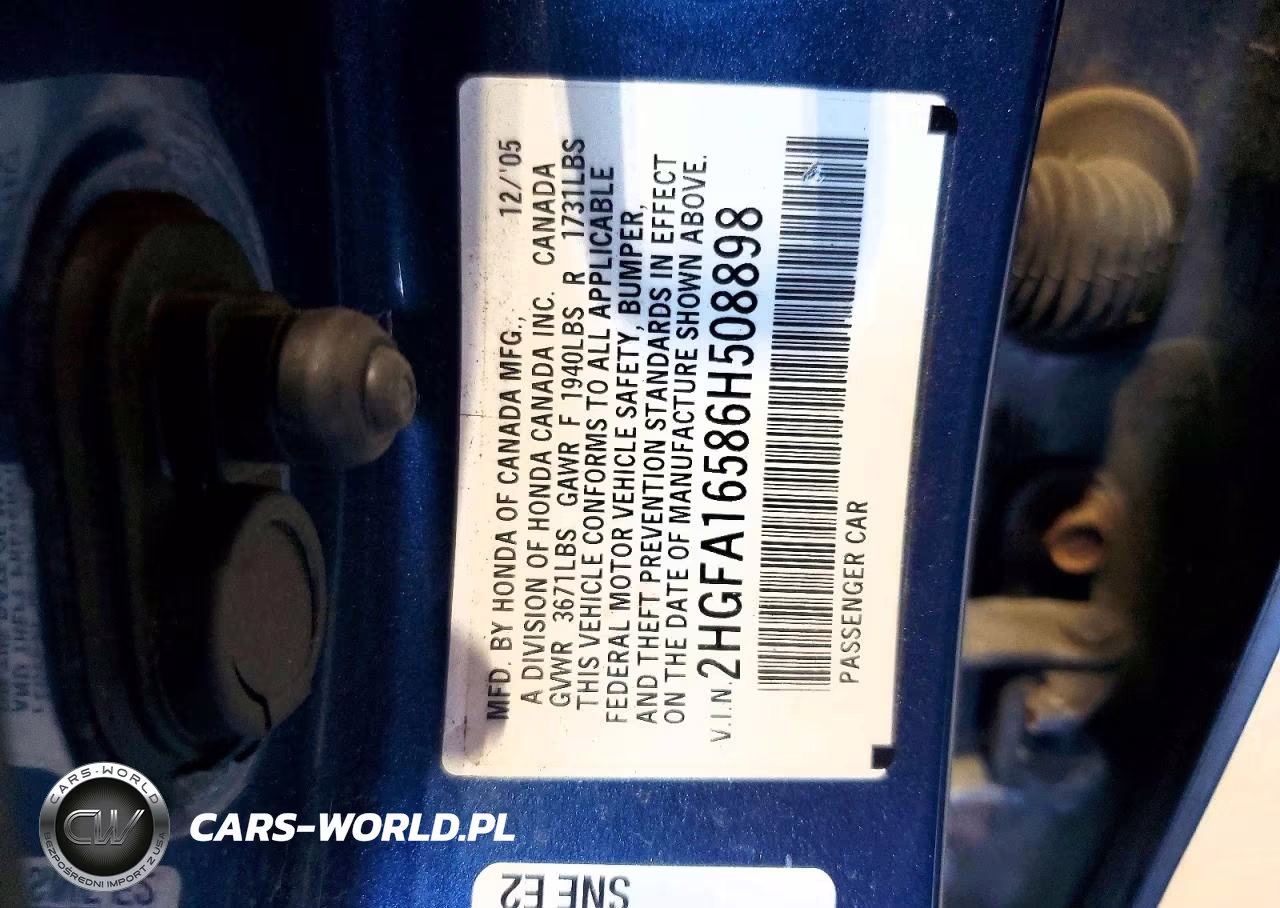 2006 Honda Civic Lx VIN:2HGFA16586H508898 - 13