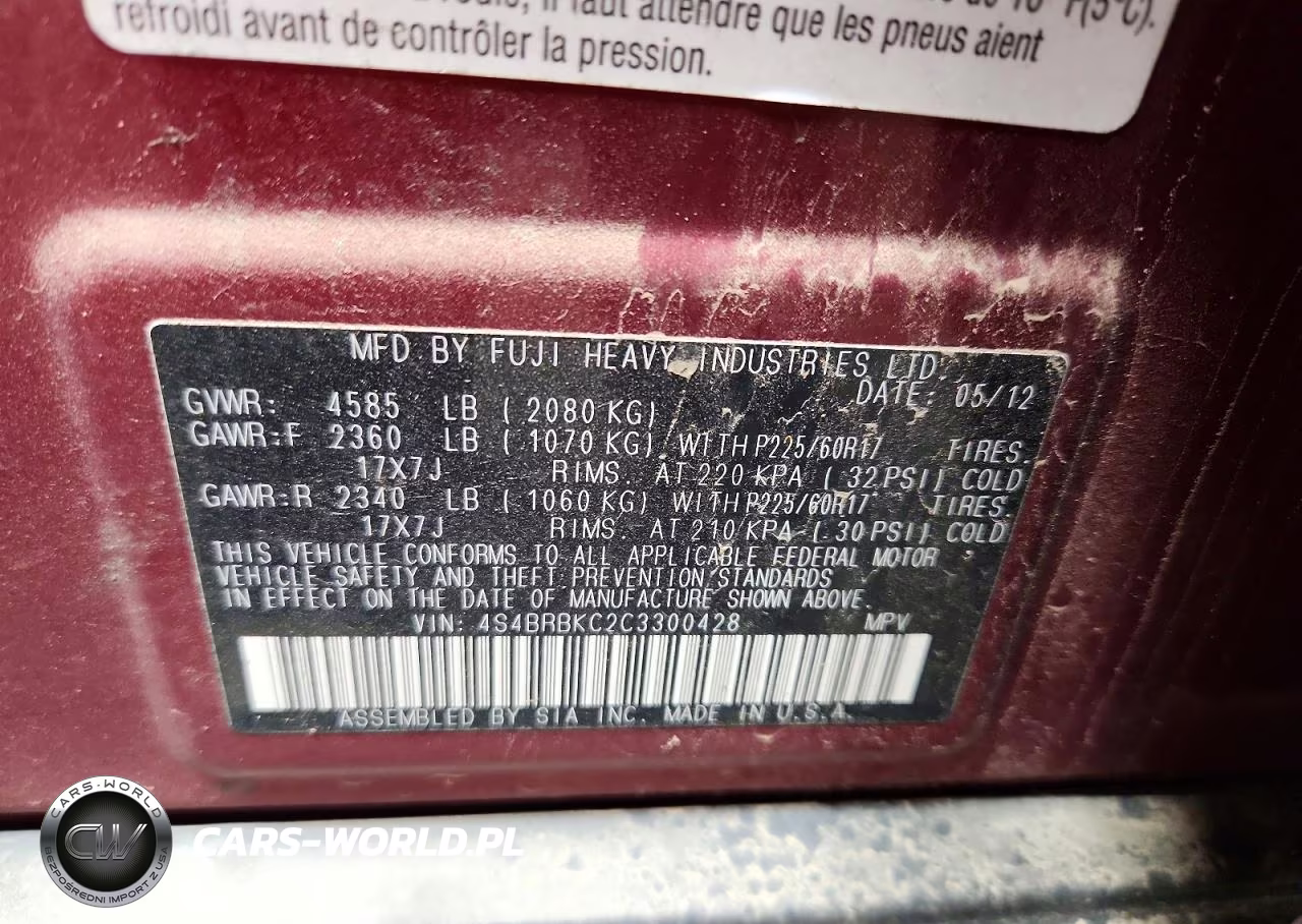 2012 Subaru Outback VIN:4S4BRBKC2C3300428 - 13