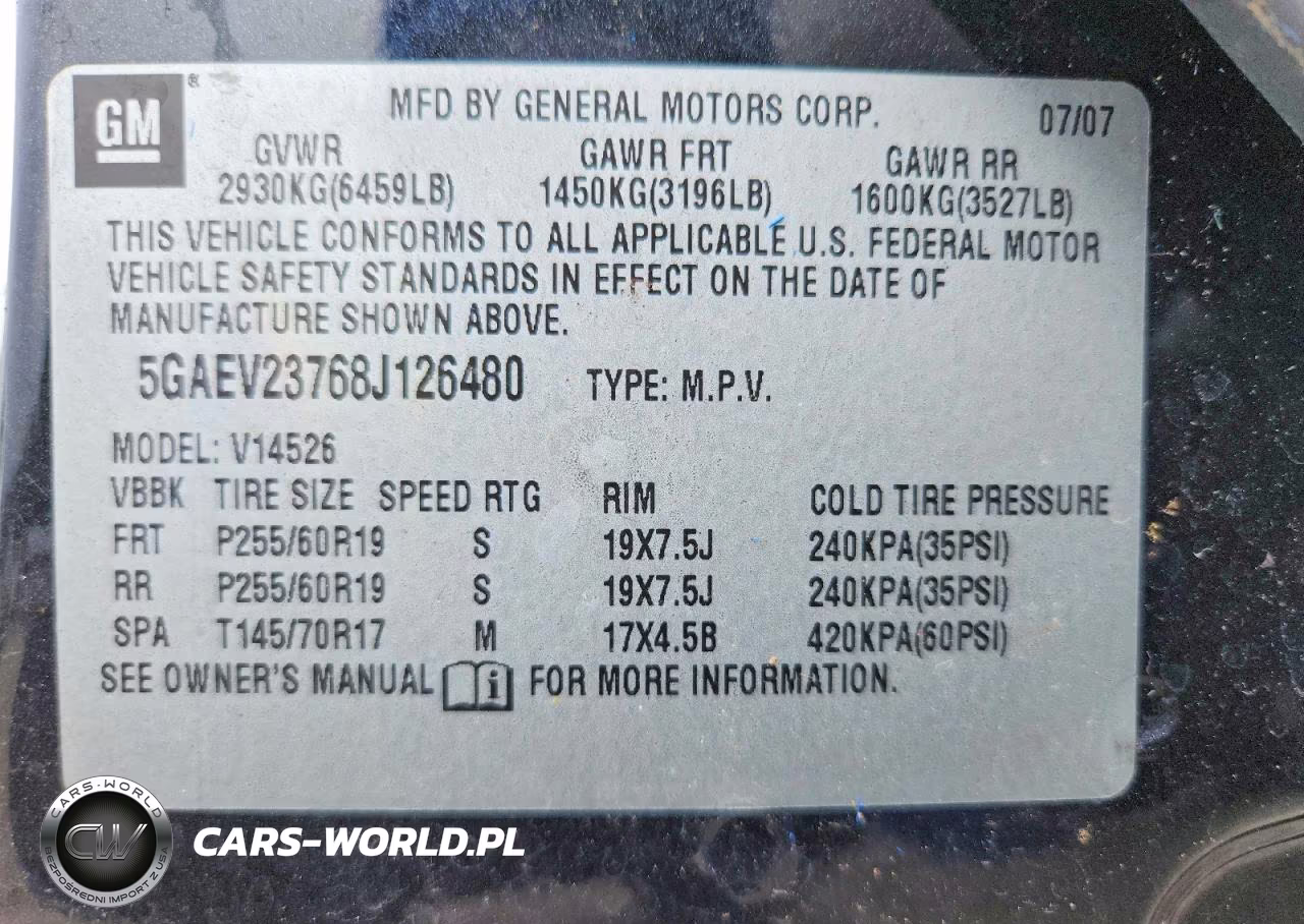 2008 Buick Enclave Cxl VIN:5GAEV23768J126480 - 13