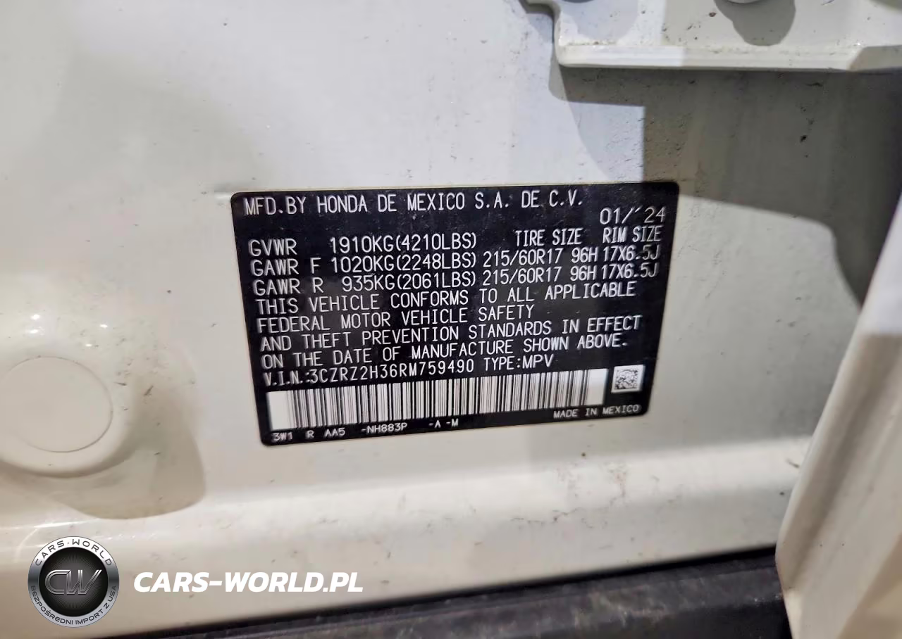 2024 Honda Hr-V Lx VIN:3CZRZ2H36RM759490 - 13