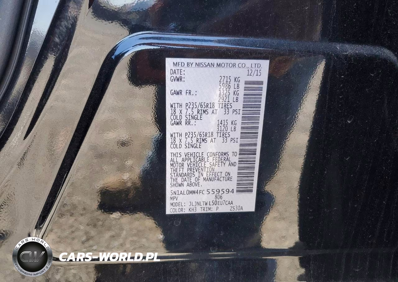 2015 Infiniti Qx60 Base VIN:5N1AL0MM4FC559594 - 14