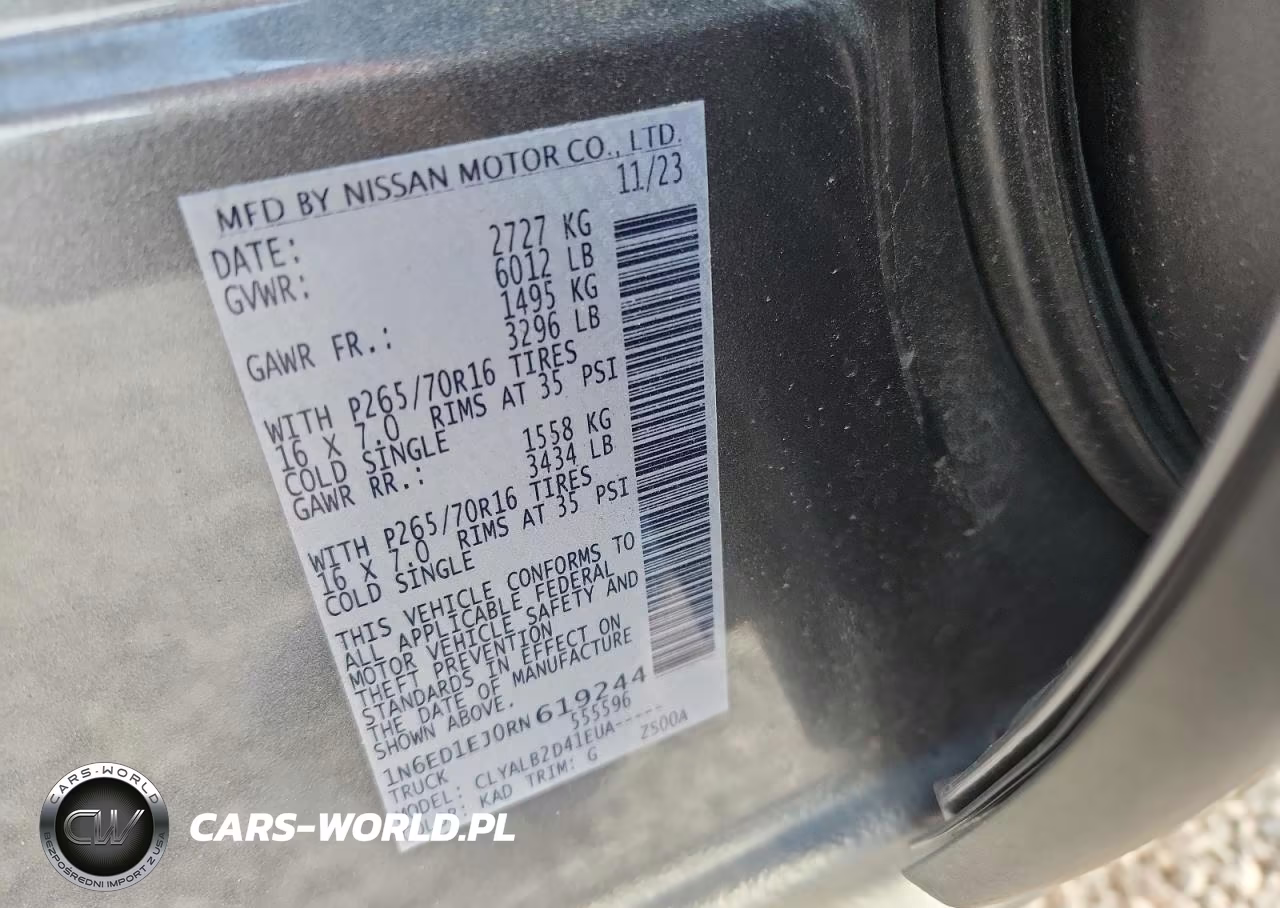 2024 Nissan Frontier Sv VIN:1N6ED1EJ0RN619244 - 12