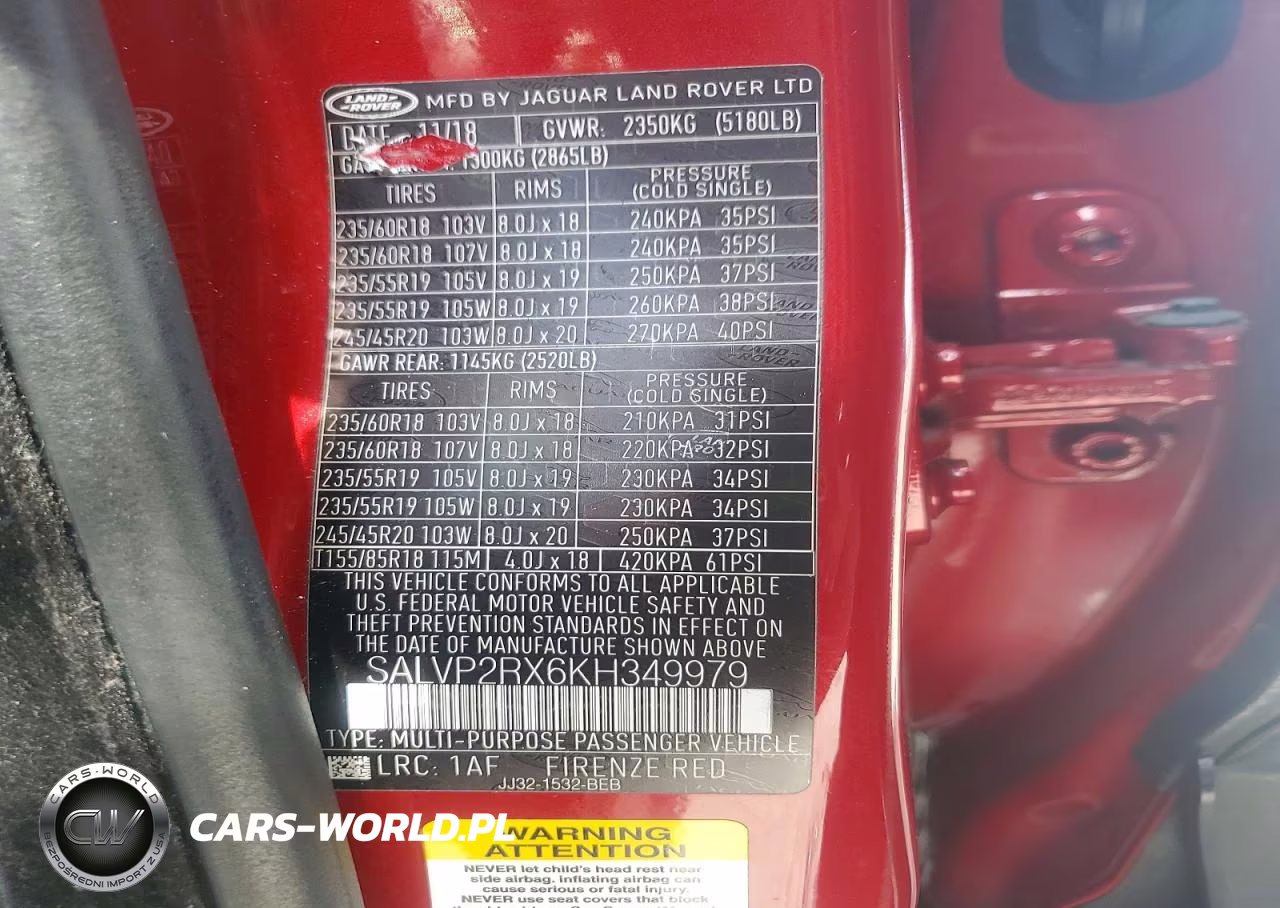 2019 Land Rover Range Rover Evoque Se VIN:SALVP2RX6KH349979 - 12