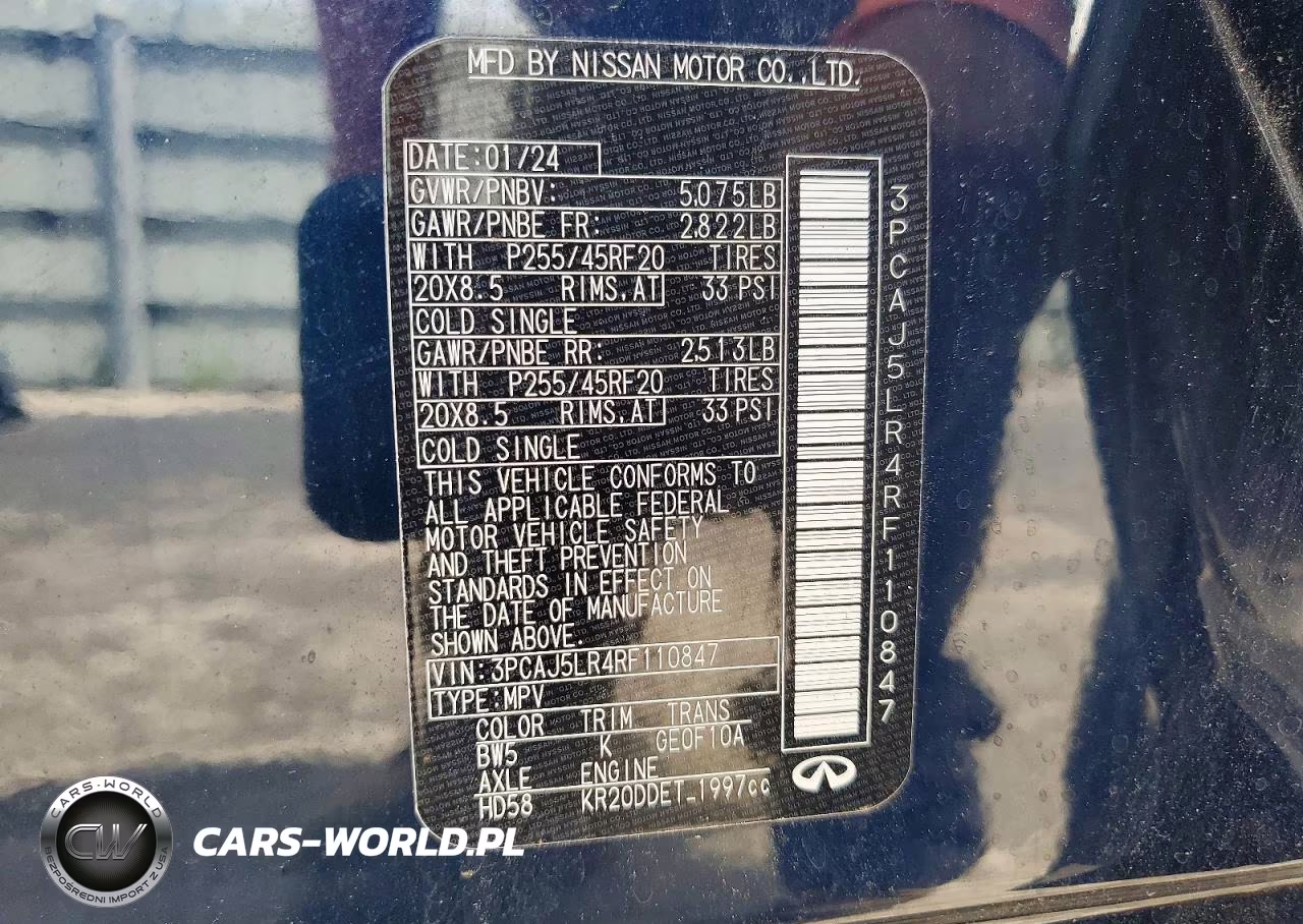 2024 Infiniti Qx55 Sensory VIN:3PCAJ5LR4RF110847 - 13