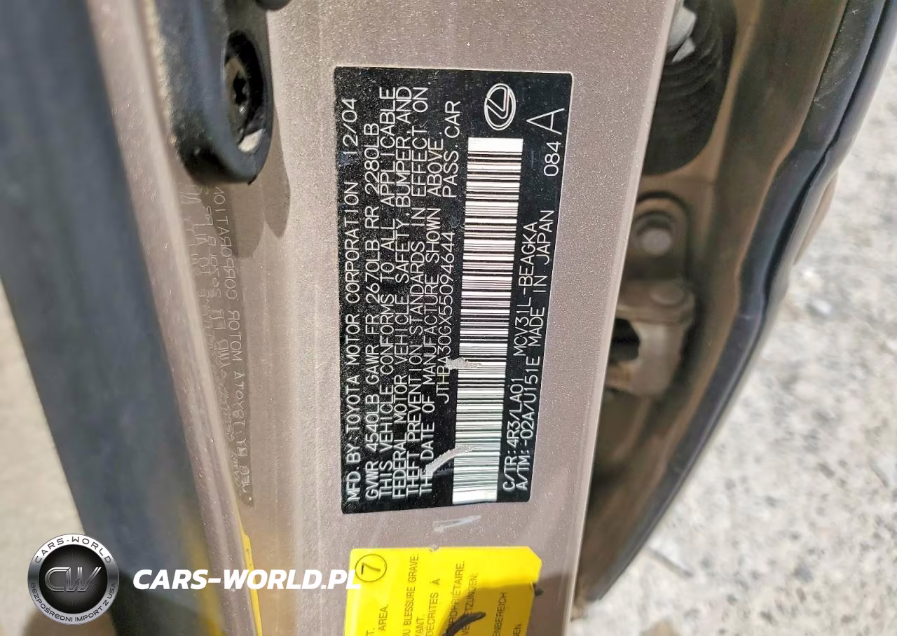 2005 Lexus Es 330 VIN:JTHBA30GX55094644 - 13