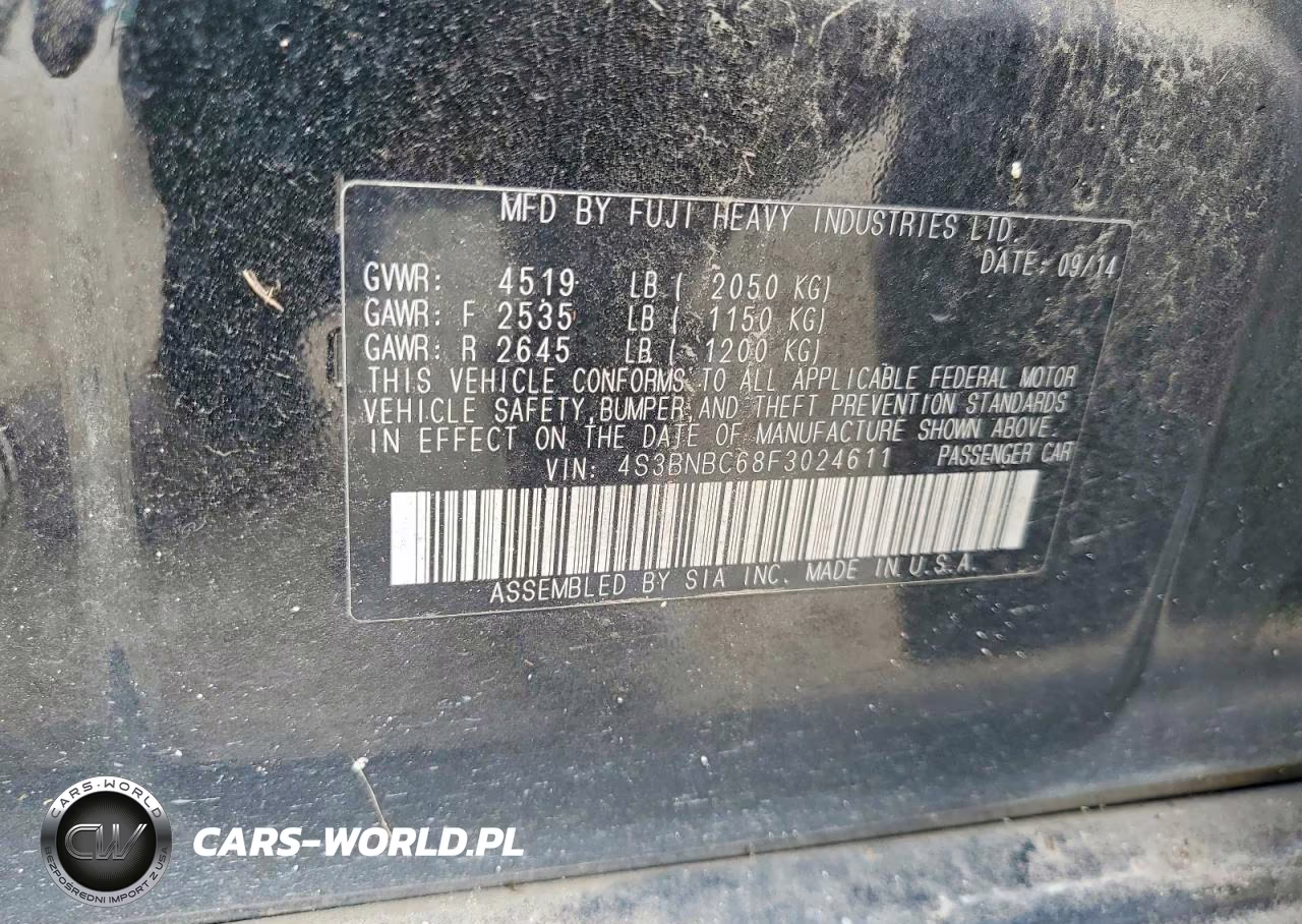 2015 Subaru Legacy 2.5I Premium VIN:4S3BNBC68F3024611 - 12