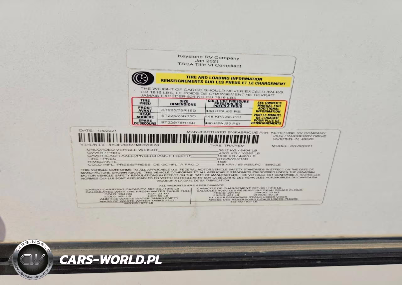 2021 Keystone Cruiser Aire Camper VIN:4YDF29R27M6320820 - 10
