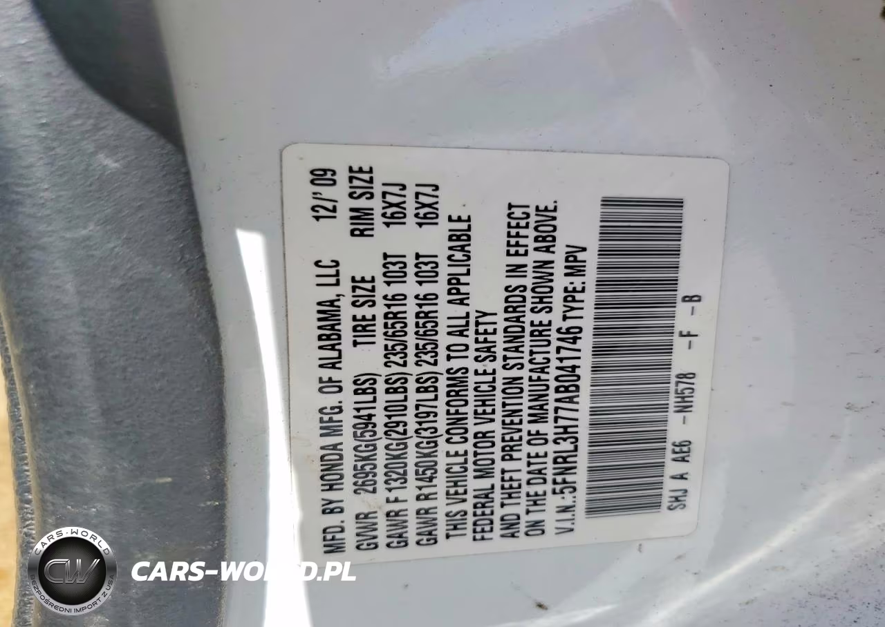 2010 Honda Odyssey Exl VIN:5FNRL3H77AB041746 - 13