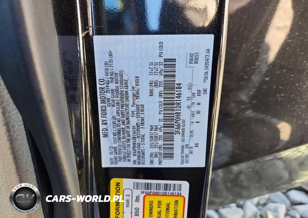 2013 Ford Fusion Se VIN:3FA6P0HR1DR146184 - 12