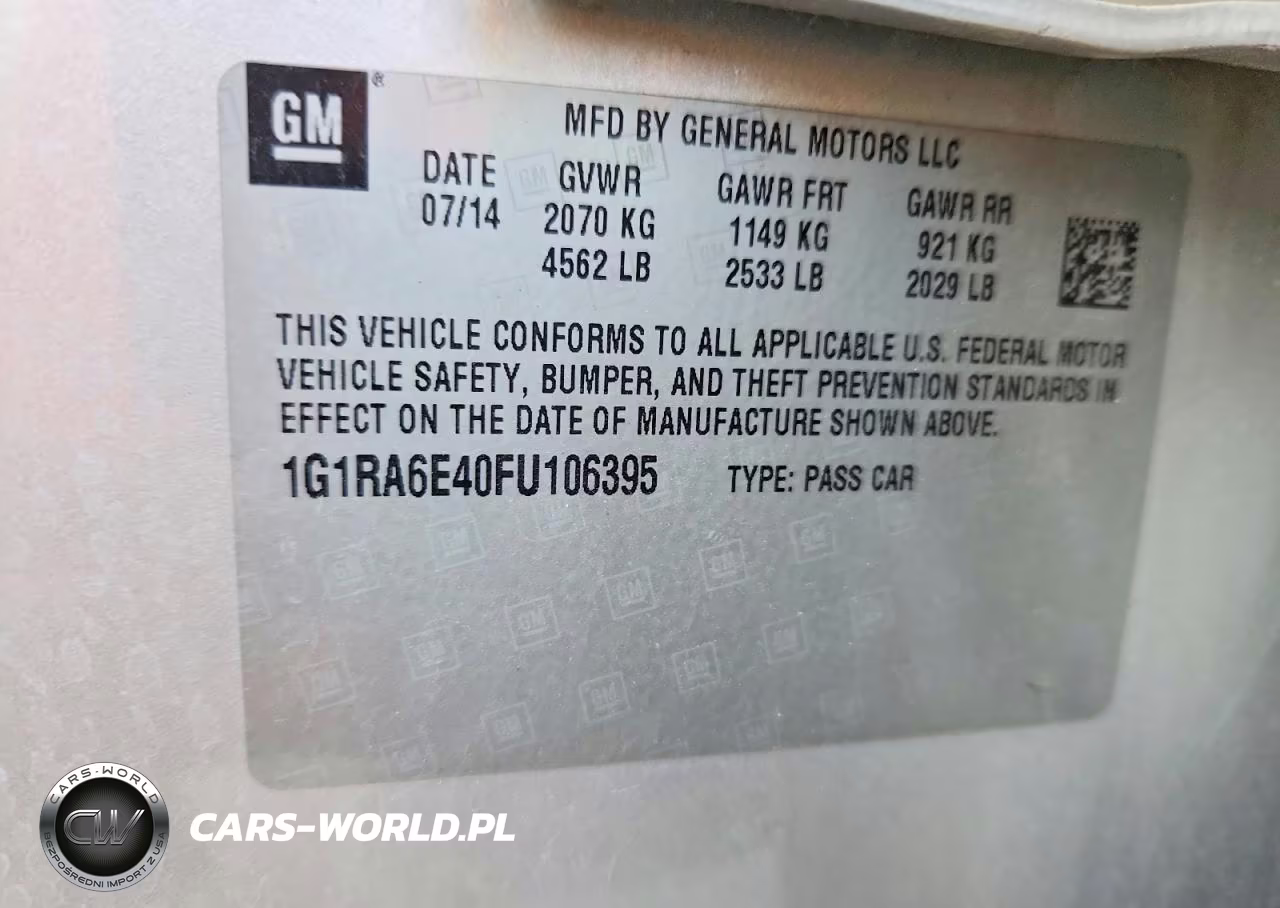 2015 Chevrolet Volt VIN:1G1RA6E40FU106395 - 13