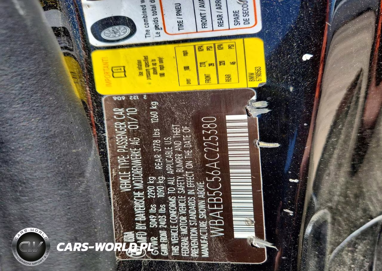 2010 BMW 650 I VIN:WBAEB5C56AC225380 - 12