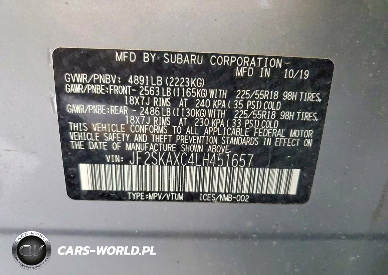 2020 Subaru Forester Touring VIN:JF2SKAXC4LH451657 - 13